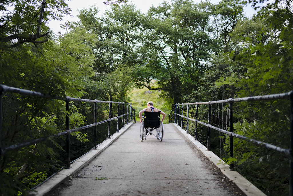 Disabled athlete in a wheelchair Integrated health services care